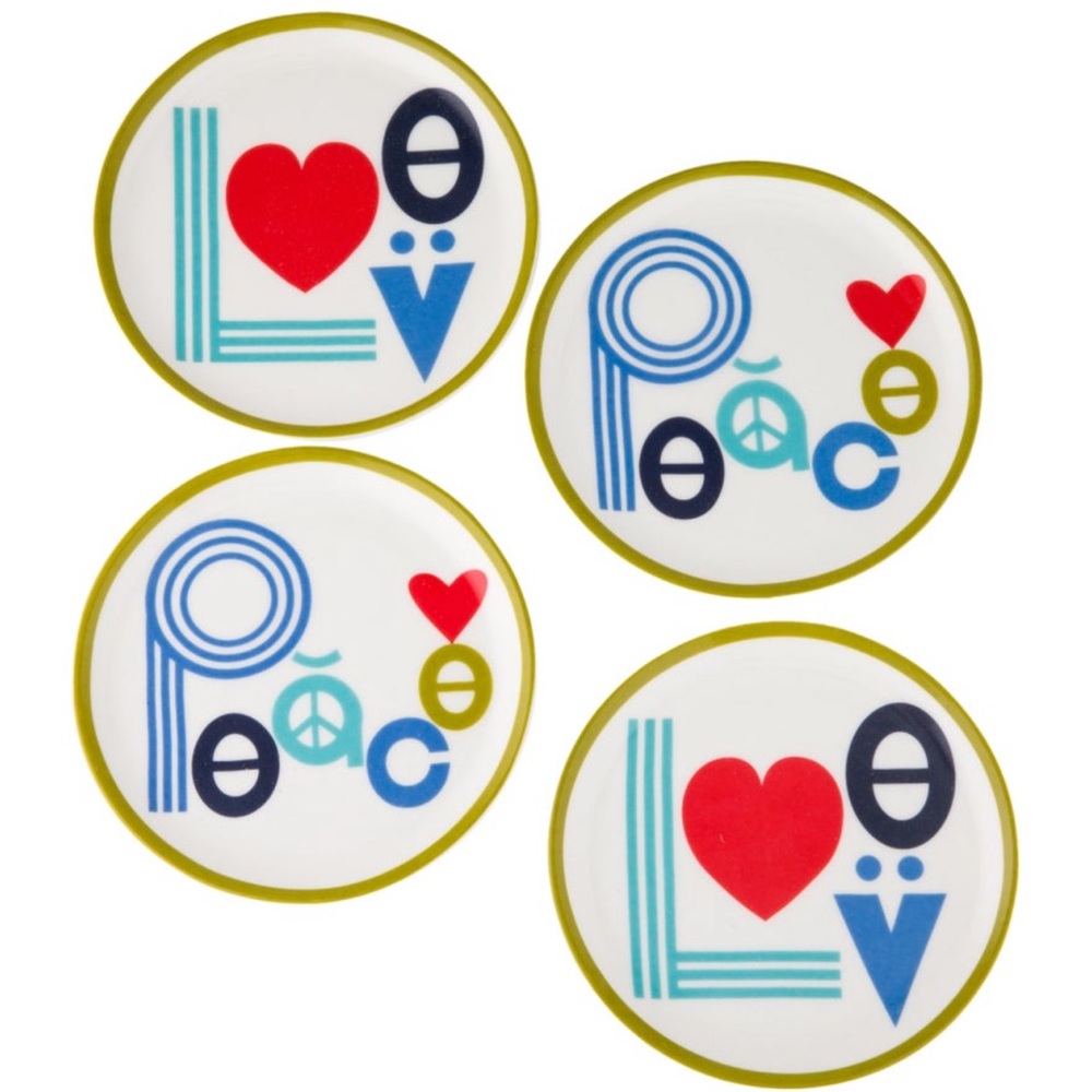 NEW Jonathan Adler Retired  Peace & Love Coasters